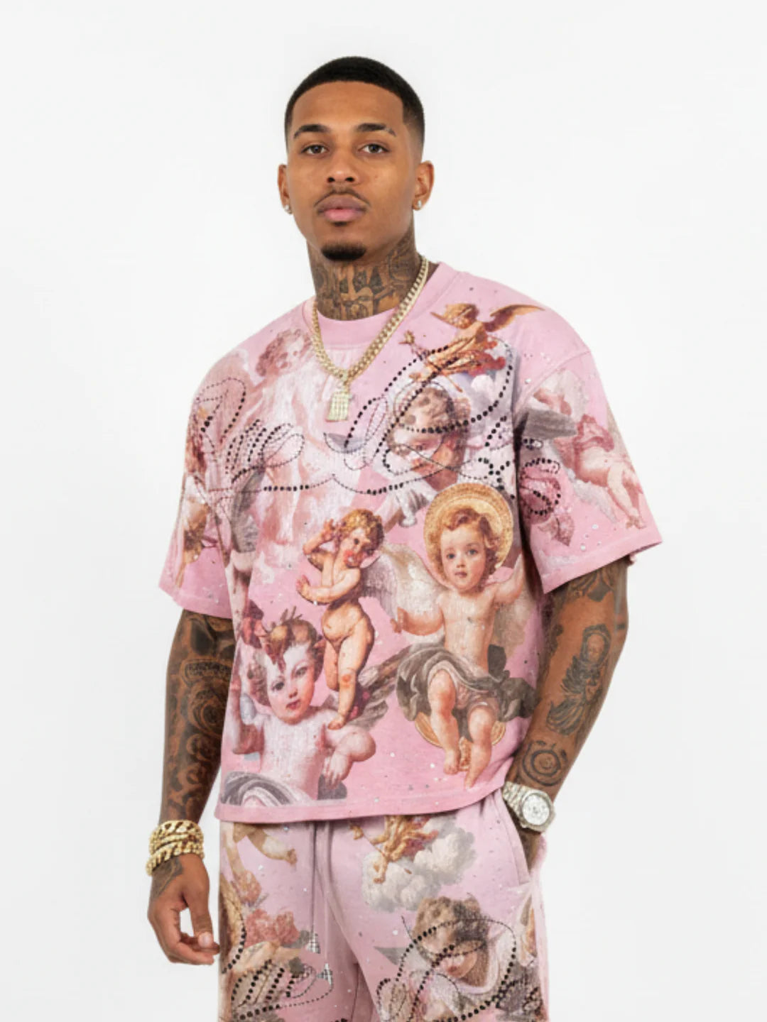 Fallen Angels Graphic Shorts Set