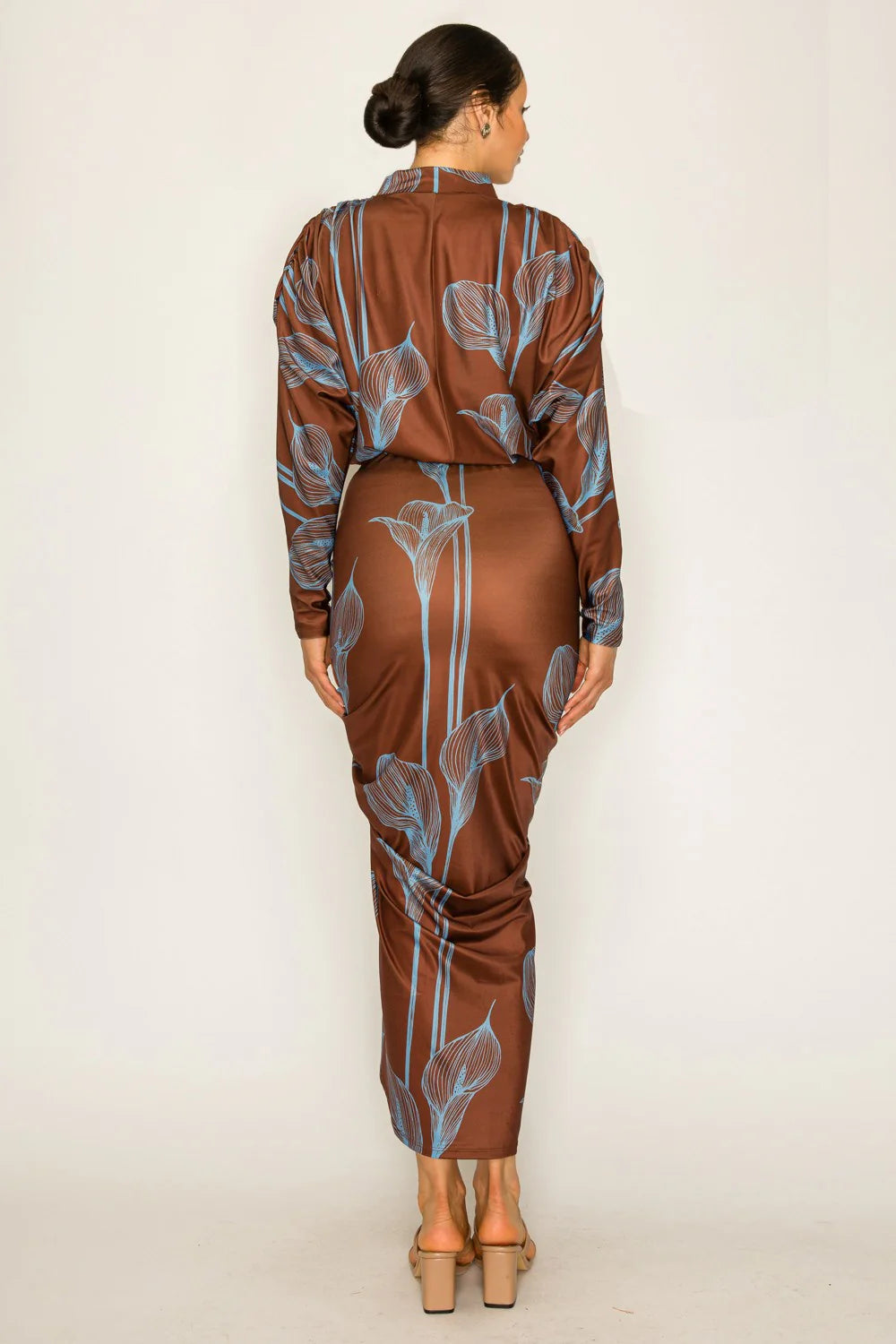 Mirror Image High Neck Skirt Set