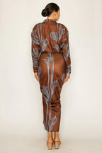 Mirror Image High Neck Skirt Set