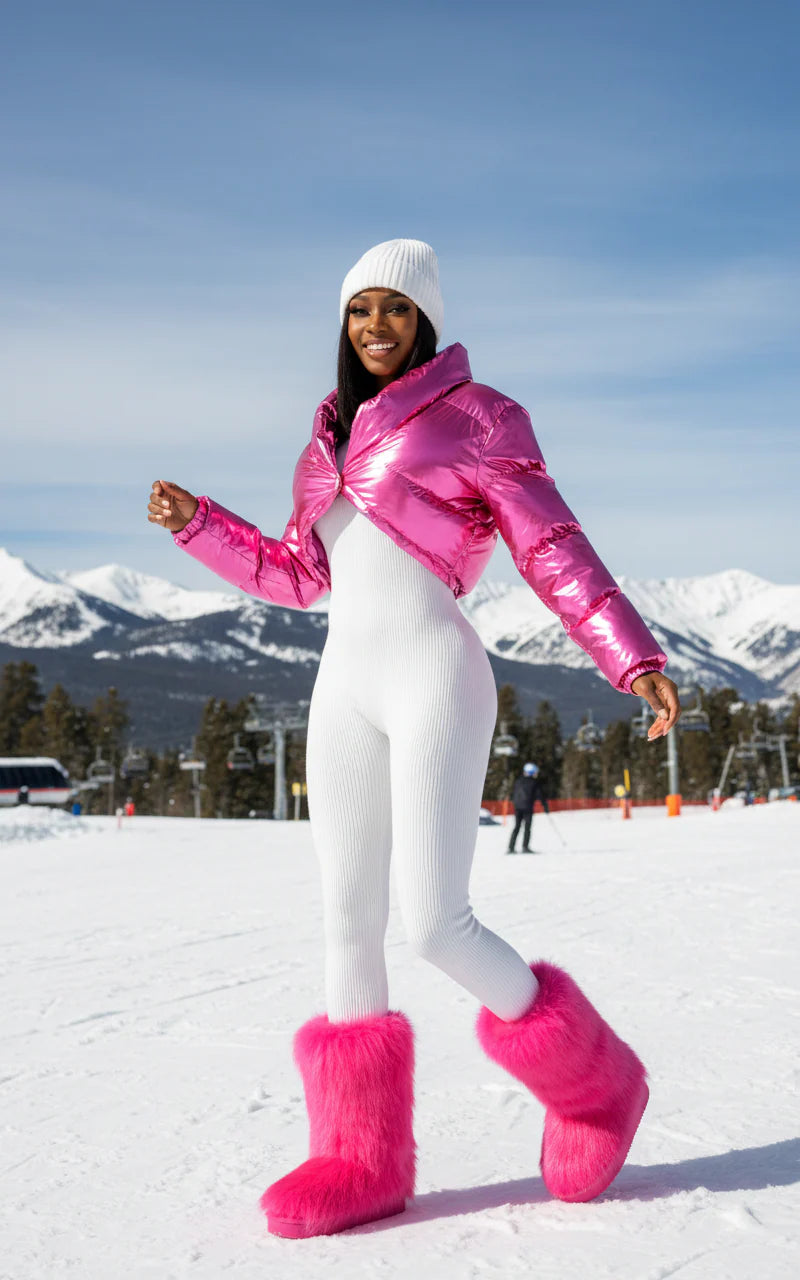 Hit The Slopes Crop Puffer Jacket