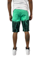 Struck By Lightning Denim Shorts