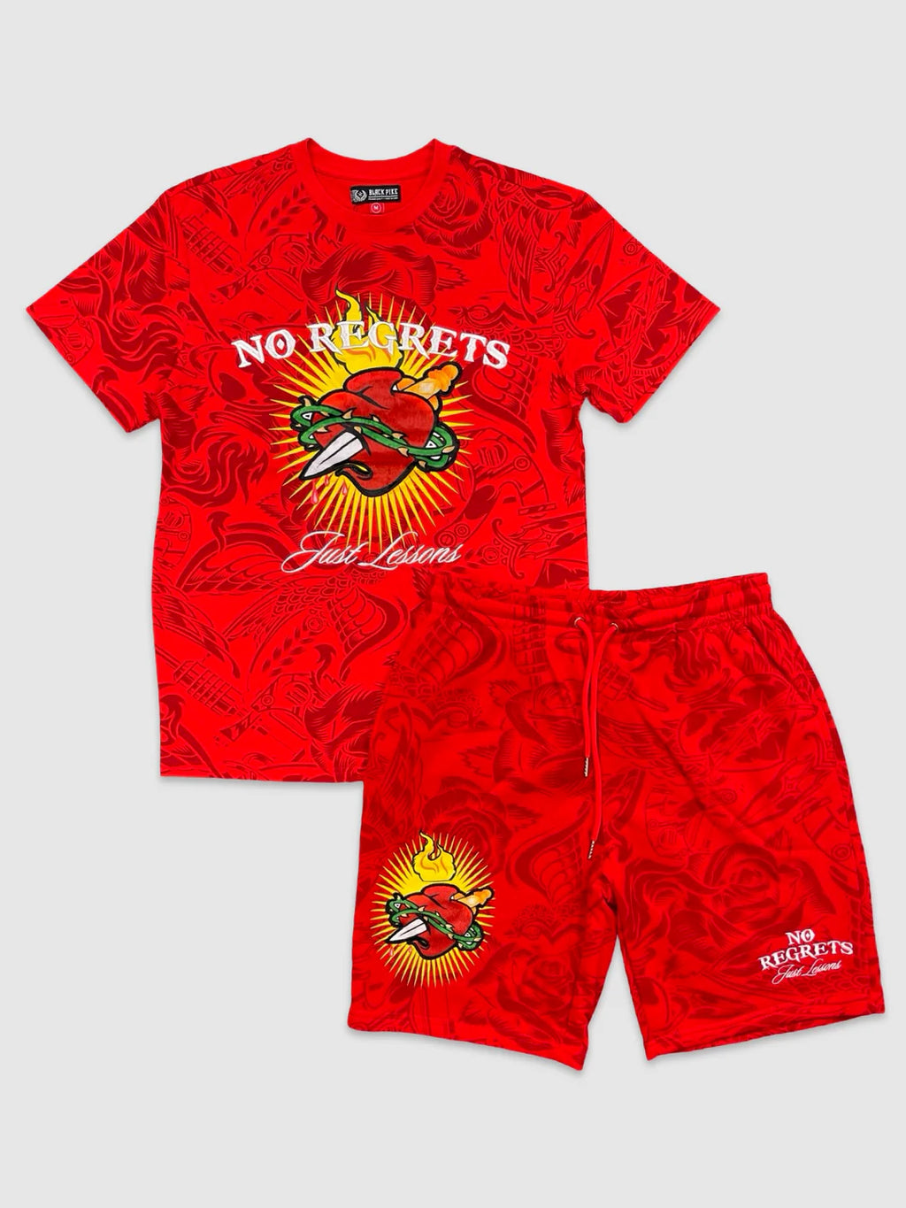 No Regrets Printed Shorts Set