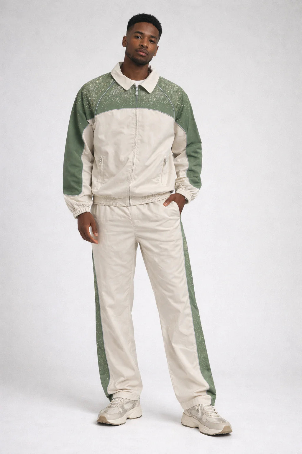 Mr. Nice Guy Rhinestone Two Toned Tracksuit