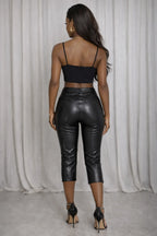 More Than A Woman Lace Up PU Capris