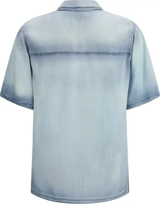 DIESEL Lyocell Blue Shortsleeved Shirt