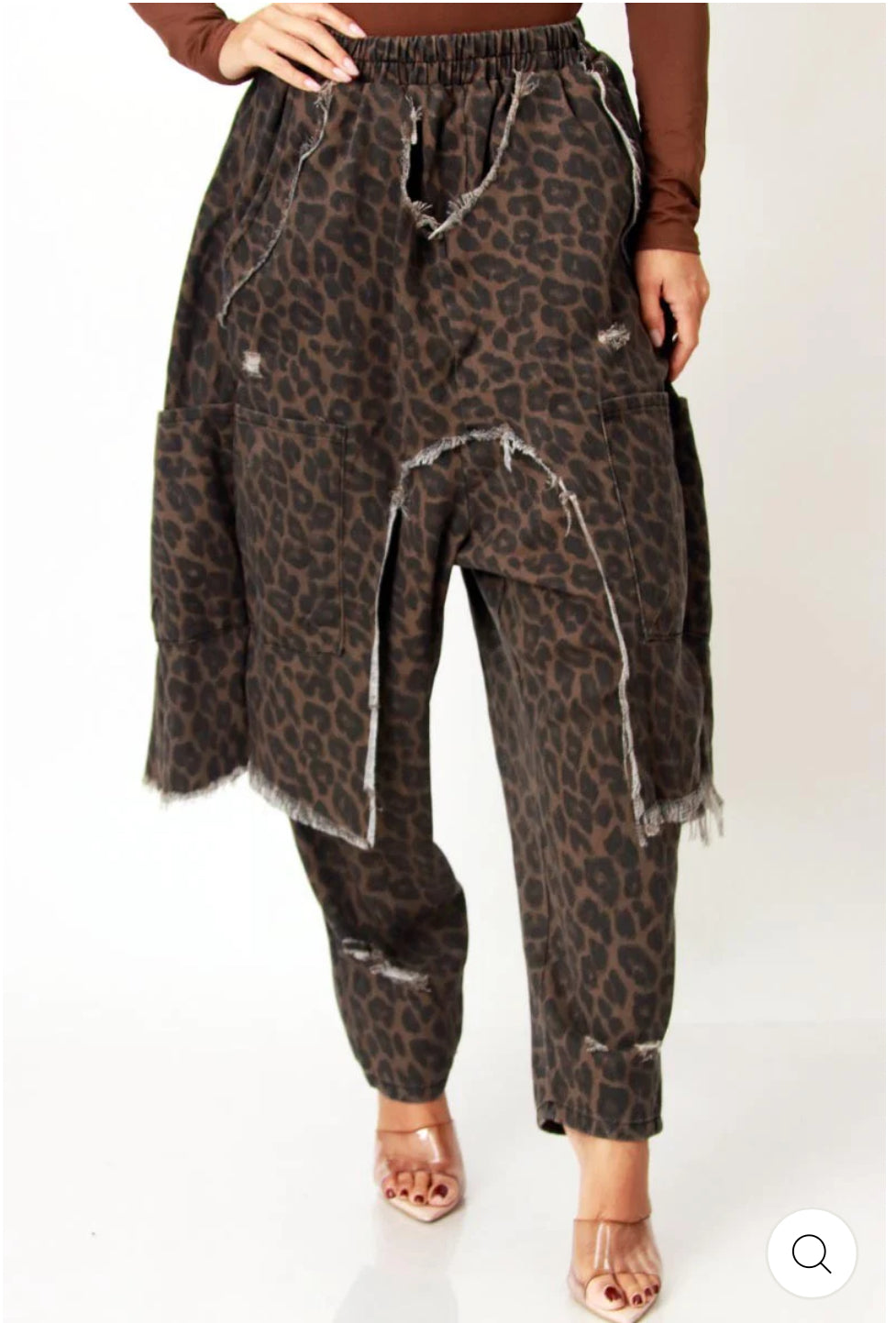 Alexa Double Layer Leopard Jeans