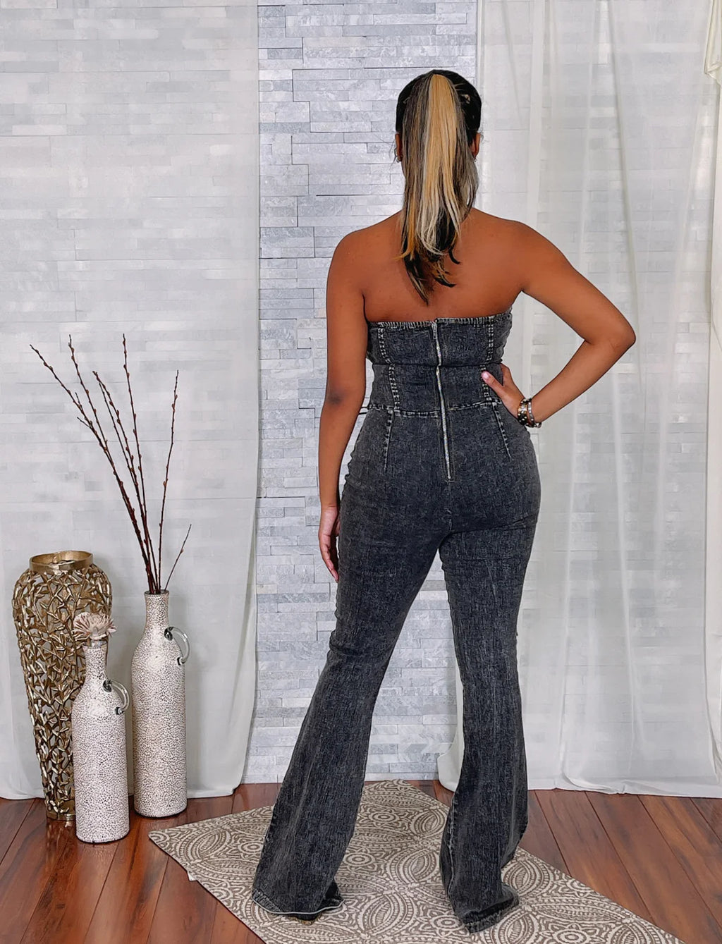 All Tied Up Denim Jumpsuit