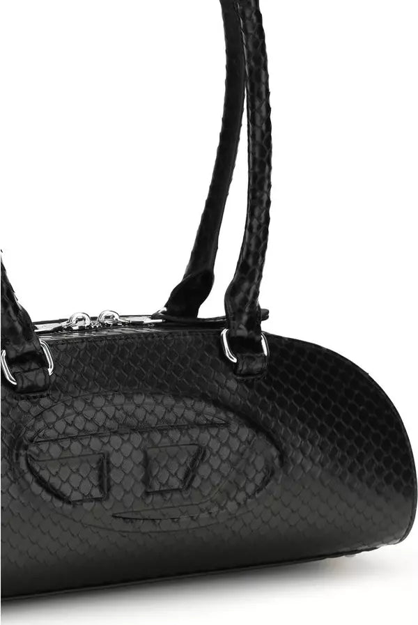 Diesel Black Calf Leather Bos Taurus Shoulder Bag