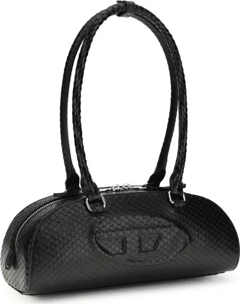 Diesel Black Calf Leather Bos Taurus Shoulder Bag