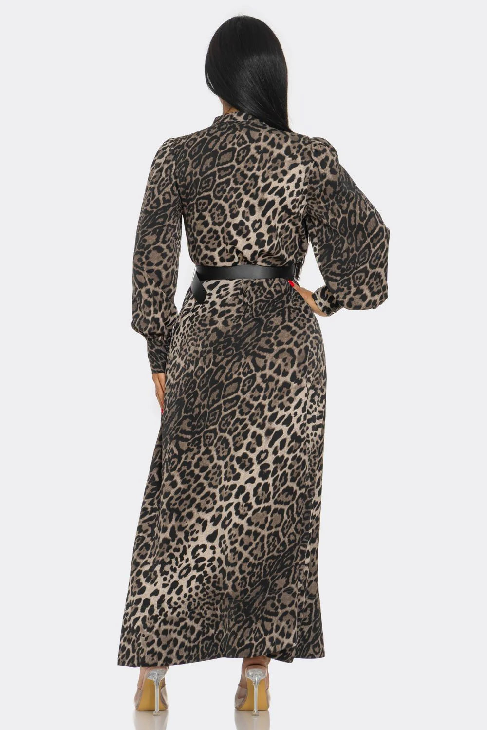 Catty Belted Leopard Print Dress