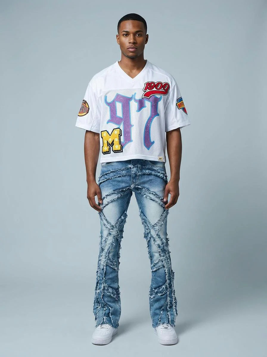 Double Crossed Arch Stack Jeans