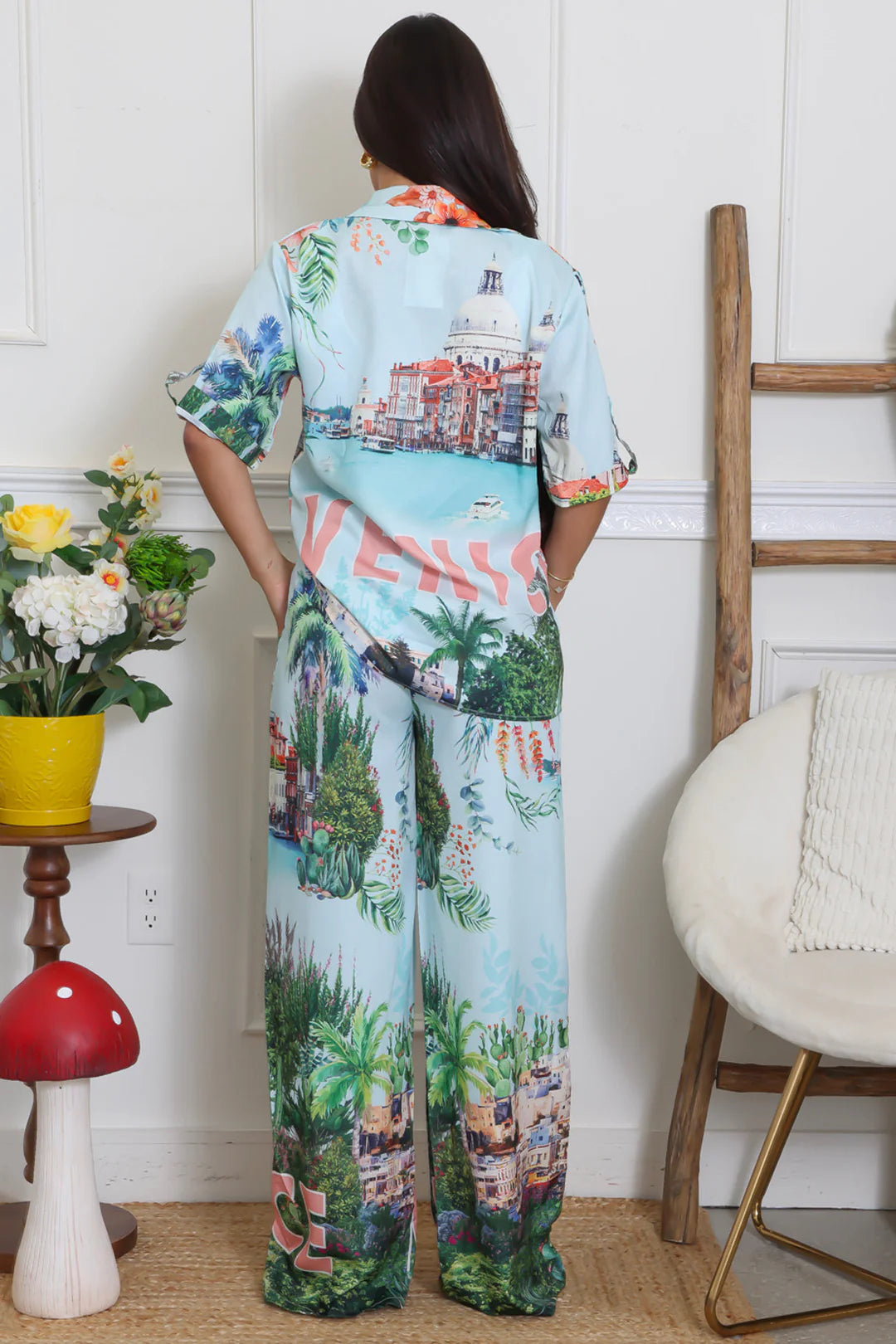 Venice Print Pants Set