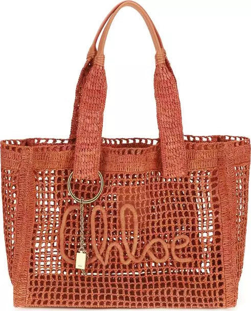 Chloe East West Raffia Tote