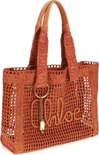 Chloe East West Raffia Tote