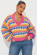 Living Color Multi V Neck Sweater