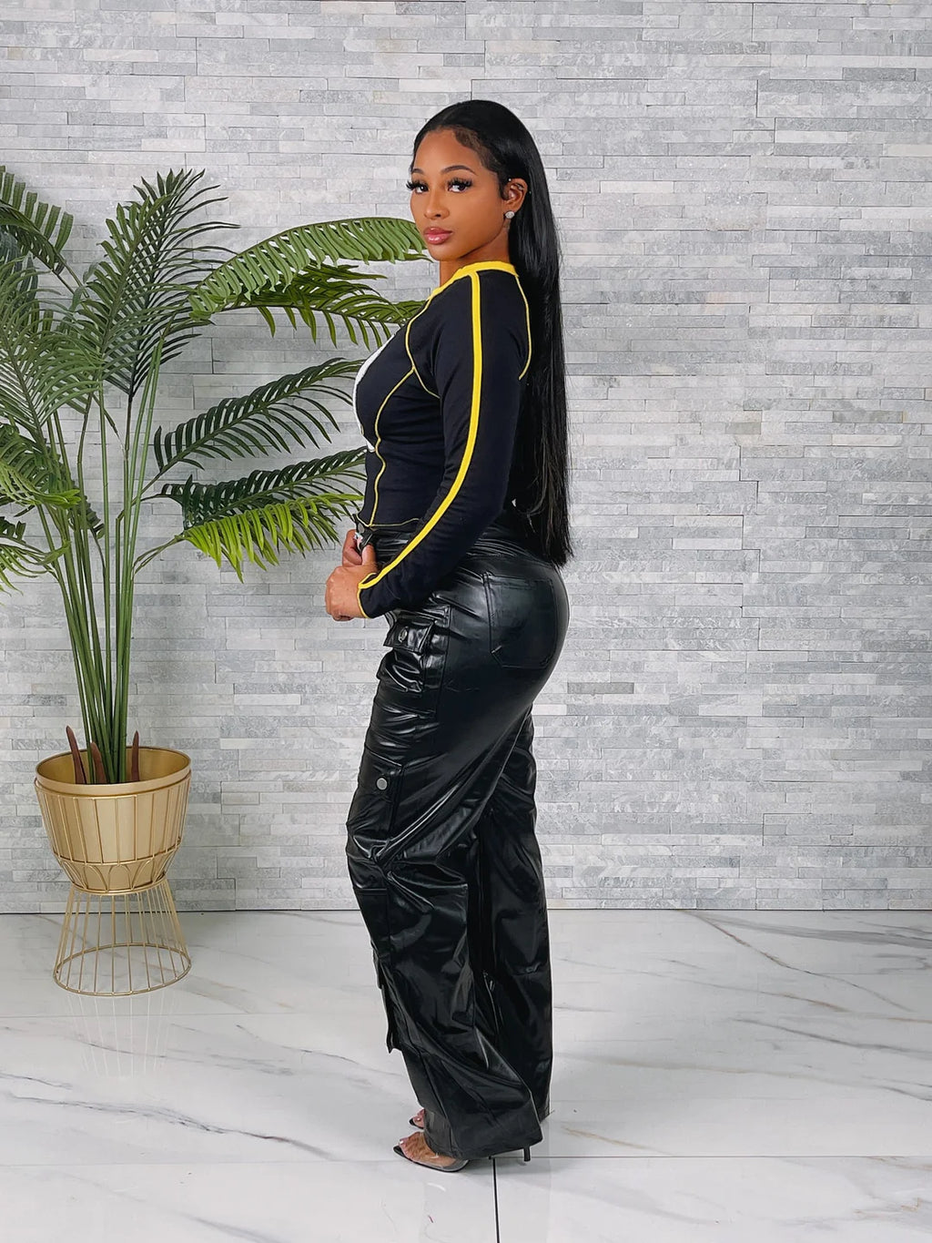 Bad Gal PU Cargo Pants