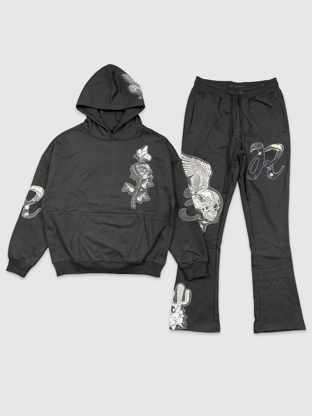 Rockstar Patch Hoodie Set