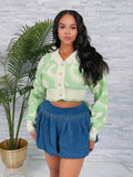 Abstract Beauty Knit Crop Cardigan
