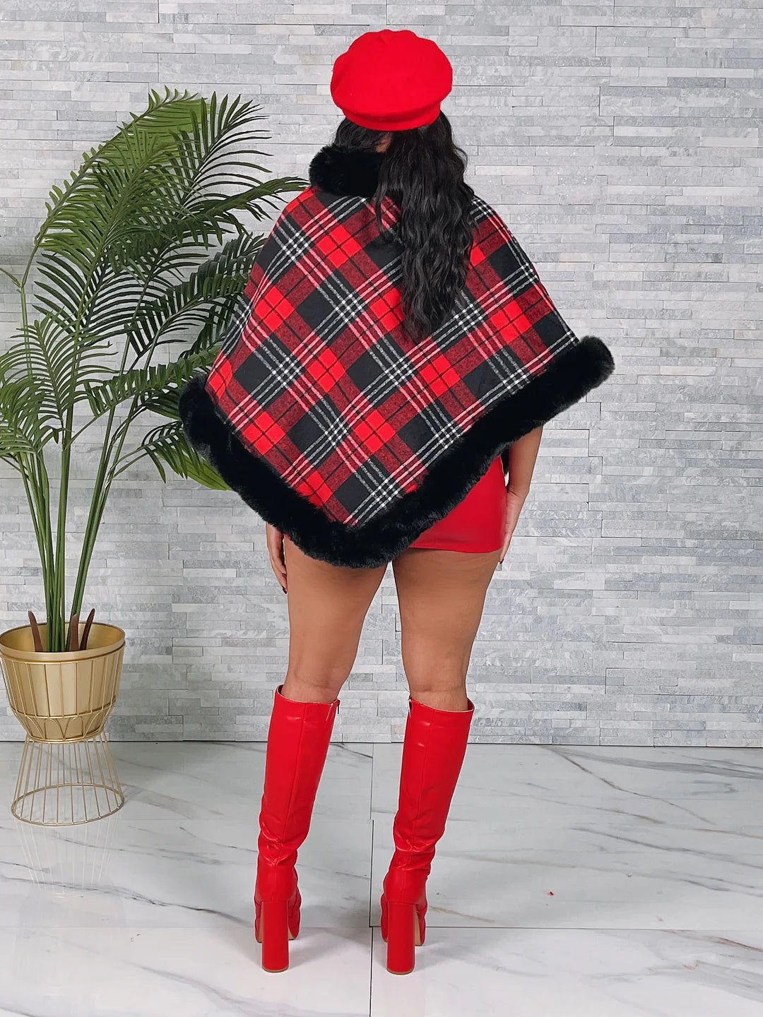 Park Avenue Plaid Poncho