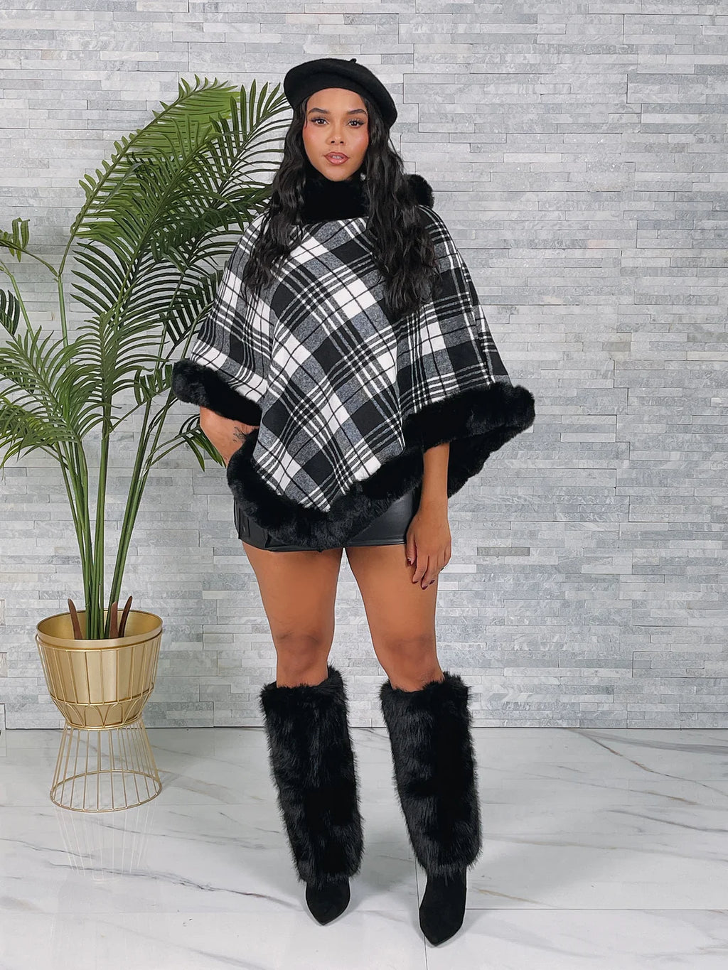 Park Avenue Plaid Poncho
