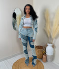 All Eyes On Me Distressed Denim Set
