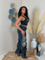 Look Twice Wide Leg Multipleated Jeans