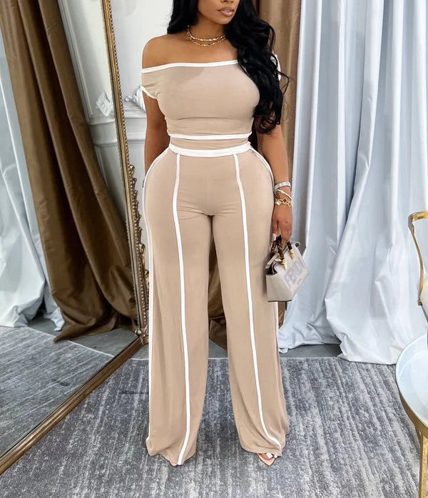 Can’t Touch Stripe Contrast Pants Set