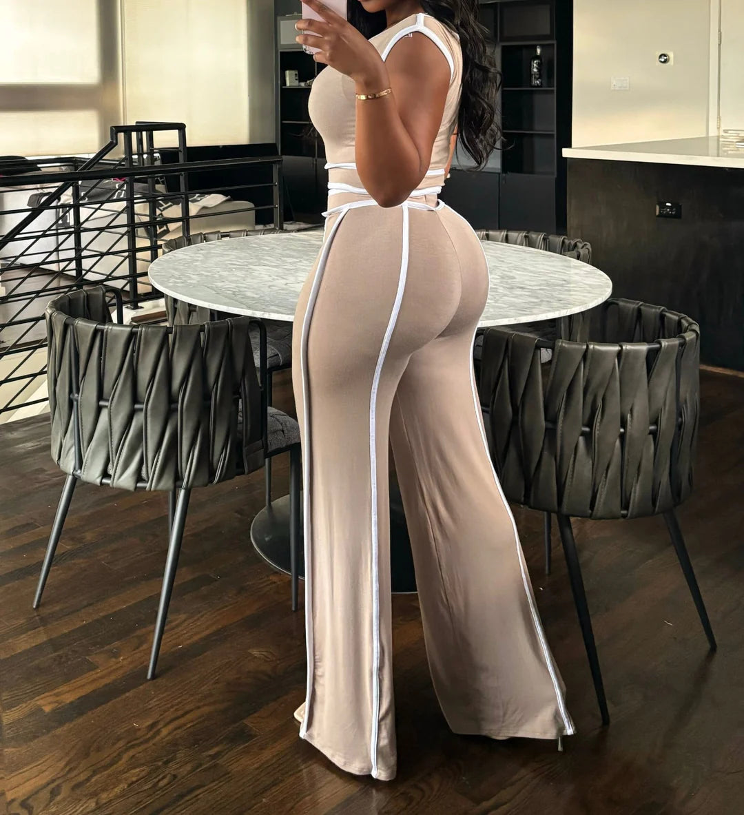 Can’t Touch Stripe Contrast Pants Set