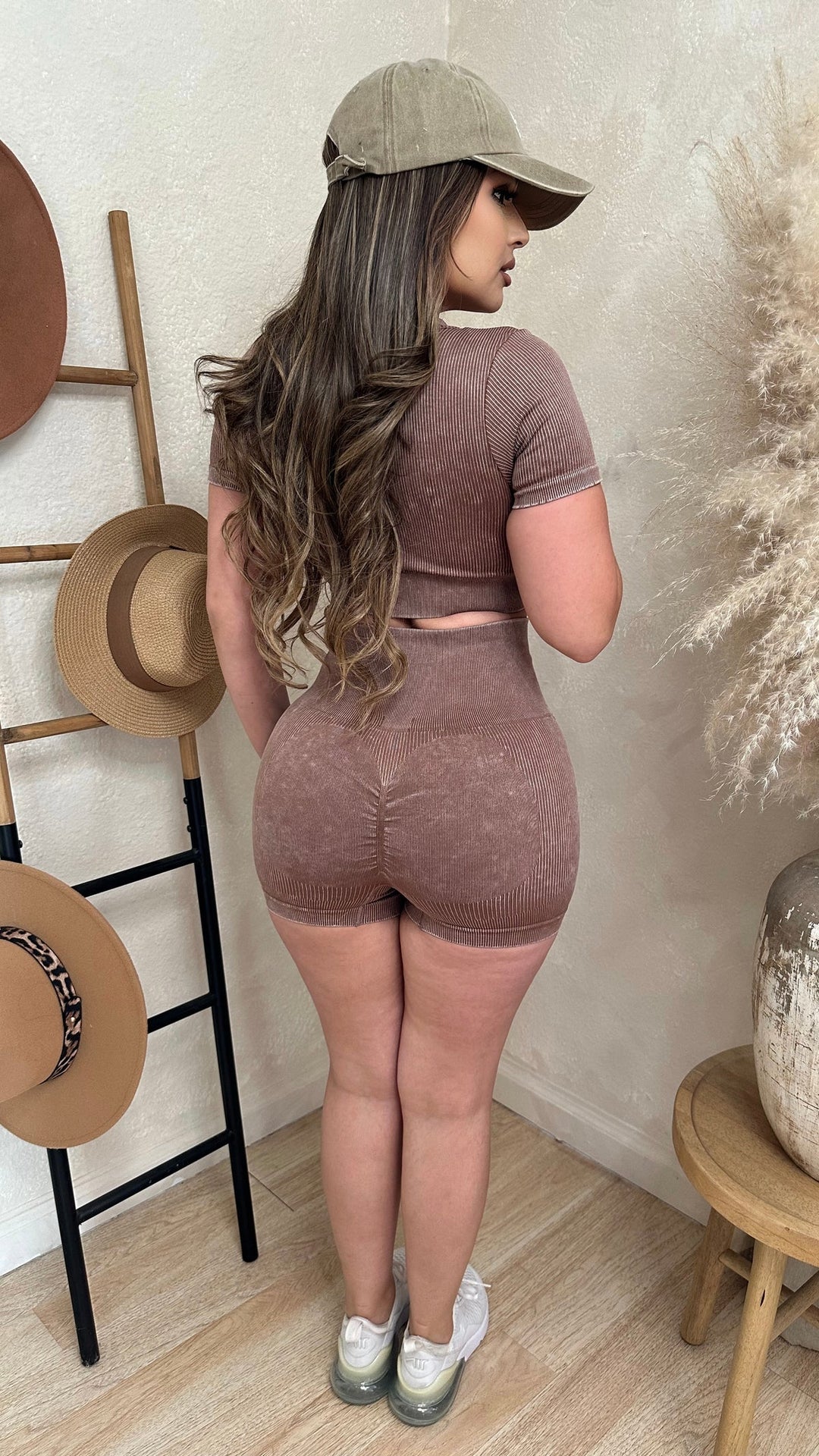 Get Active Ribbed Shorts Set