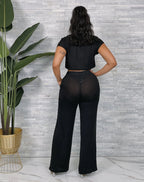 Wallflower Crop Top Pants Set