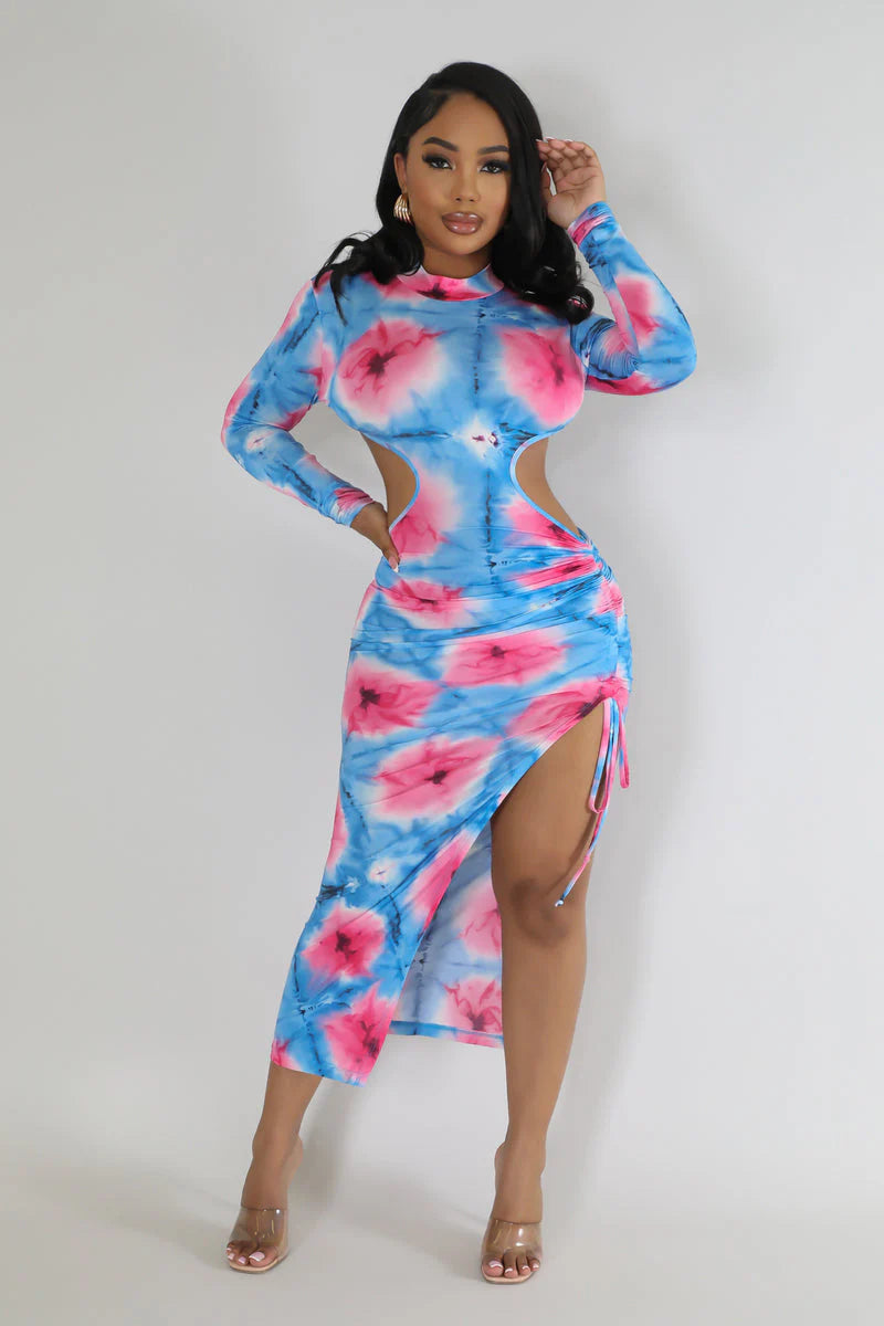 The Blueprint Print Backless Dress