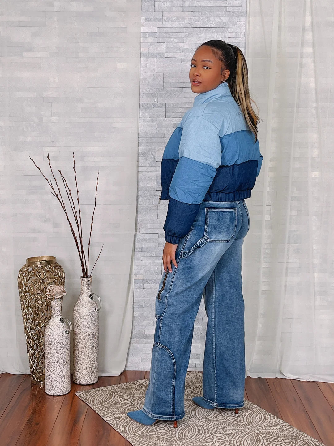 Lisa Denim Puffer Jacket