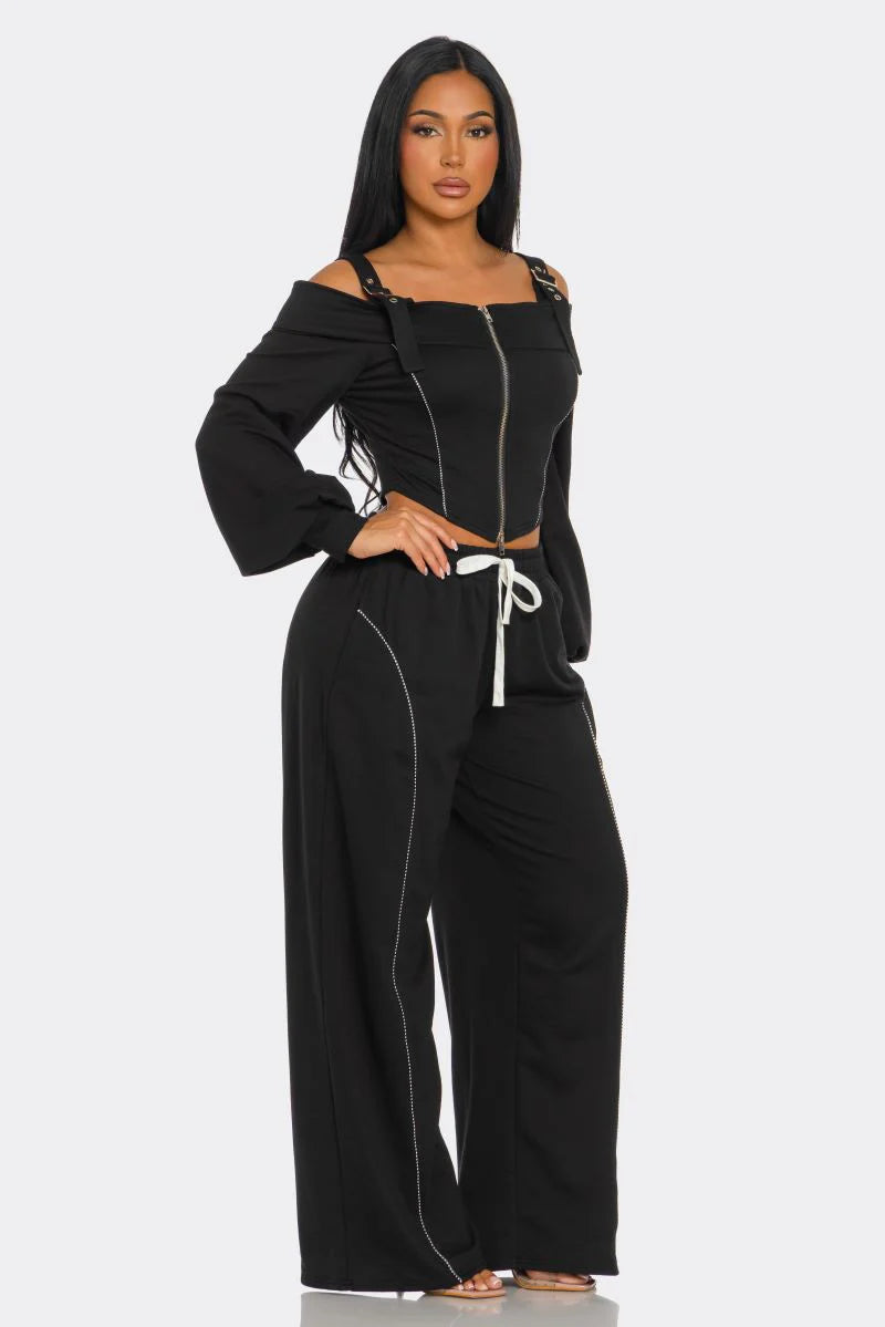 Locked N’ Loaded Strapped Pants Set