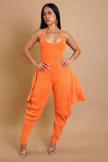 Standing Out Ribbed Halter Jumpsuit