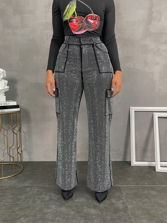 All Over Rhinestone Pants