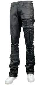 Dripped Coated Cargo Jeans