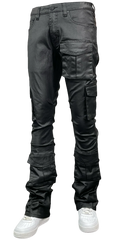 Dripped Coated Cargo Jeans