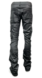 Dripped Coated Cargo Jeans