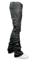 Dripped Coated Cargo Jeans
