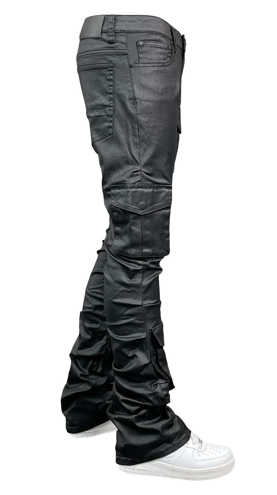 Dripped Coated Cargo Jeans